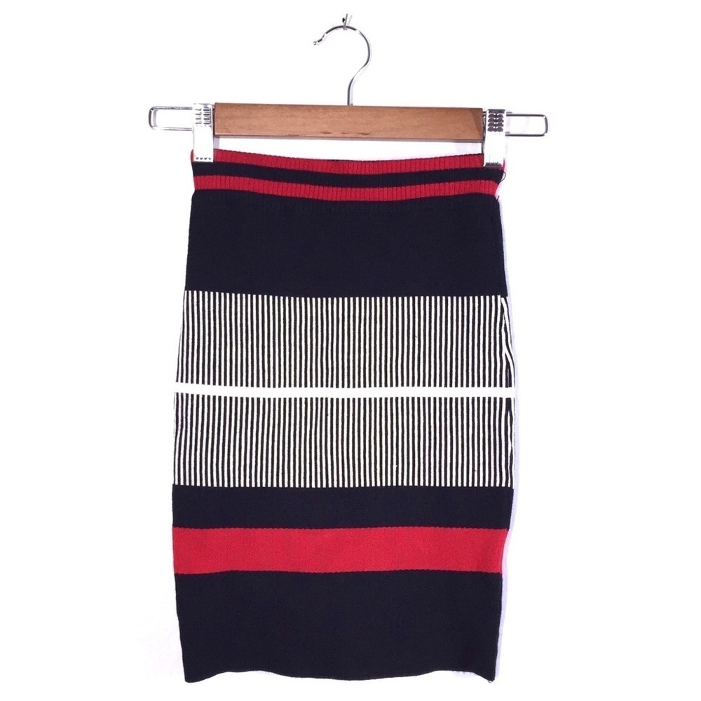 SEEK The Label Striped Side Slit Pencil Skirt S